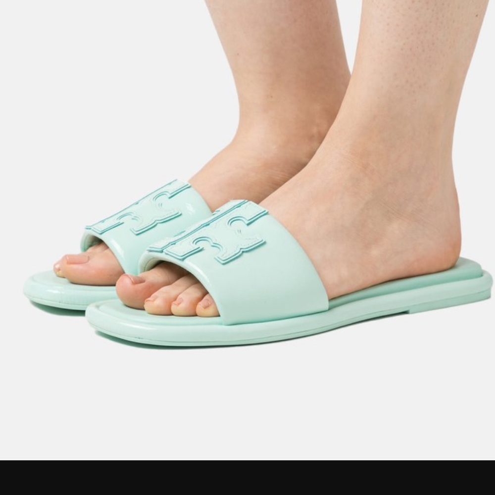 Tory Burch Double T Sport Slides - 10.5